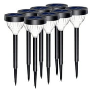 ThorFire 8 Pack outdoor Solar Pathway Lights, LED Path Light Garden Lights Auto-on/off 5 Pattern Waterproof Solar Landscape Lights for Lawn Patio Yard Garden(Warm Light)